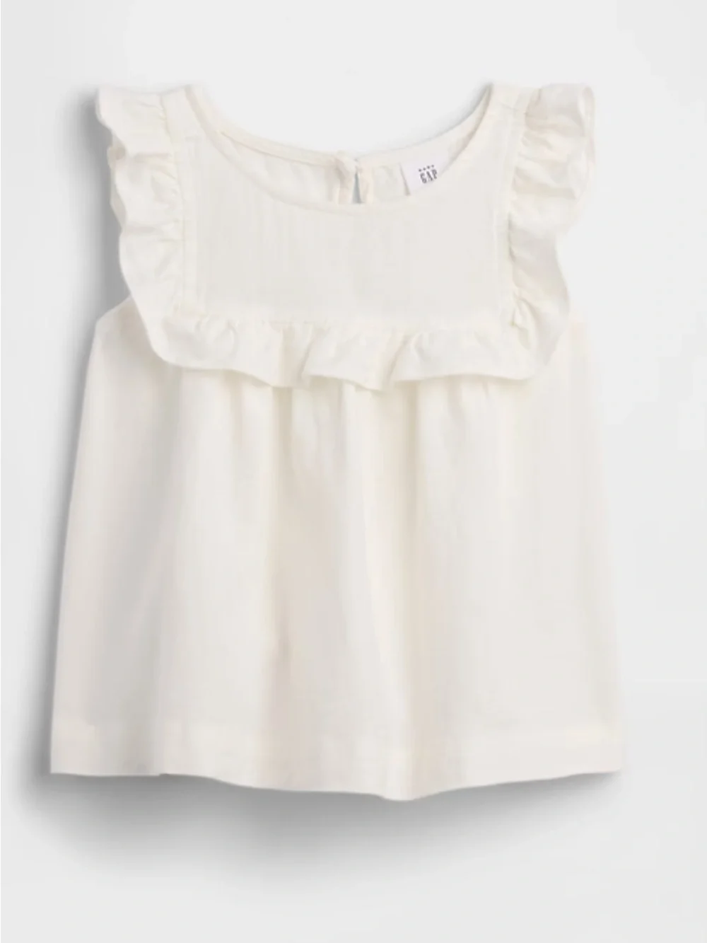Girls' White Linen Ruffle Tank Top - Baby Gap 18-24 M Months